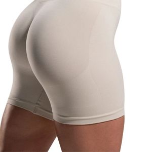 Shorts Deportivos Beige para Mujer, Cintura Alta, Sin Costuras, Elásticos, Ecológicos, Ligeros y Transpirables, con Logotipo Personalizado para Entrenamiento en el Gimnasio - Product Image 5