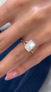 3Ct Radiant Hidden Halo Lab Grown Engagement Solitaire Diamond <b>Ring</b> For Women Split Shank <b>Ring</b> <b>14K</b> <b>Gold</b> <b>Ring</b> Annive - Product Image 4