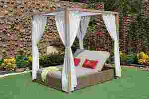 Chaise longue double d'extérieur de style resort avec coussins confortables - Product Image 4