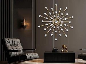Modern Crystal <b>Wall</b> Art Decor Circular Abstract Geometric Metal Hanging Accent Piece - Product Image 3