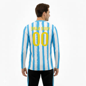 Camiseta de Manga Larga con Cuello en V para Hombre Adulto, Talla Grande, Personalizable, de Secado Rápido y Transpirable con Diseño de Impresión por Sublimación - Product Image 5