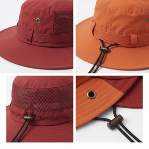Chapeaux de camping unisexes à sangle réglable, 100% coton polyester, pliables, chapeaux de randonnée, protection solaire, chapeaux de safari pour hommes et femmes - Product Image 6