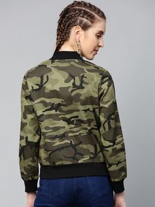 Fashion Women's Camouflage Bomber Jackets Winter and Autumn Clothes Zip up Ladies Cotton Heated Bomber Jacket Women Coats <b>Uppers</b> - Product Image 2