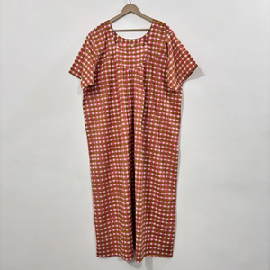 Vestido Kaftán de Algodón Indio con Cuello en V, Estilo Boho, Hecho a Mano, Estampado Digital Floral, Mangas Murciélago, Corte Acampanado de Verano para Mujer - Product Image 1