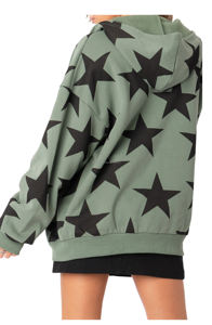 Derniers sweatshirts à capuche oversize pour femmes élégants imprimés d'étoiles respirants à la mode disponibles en prix de gros pour les dames - Product Image 2