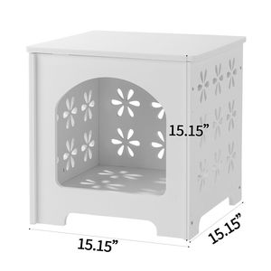 Tavolino Moderno Bianco per Interni ed Esterni con Apertura ad Arco e Design Floreale con Vano Portaoggetti - Product Image 2