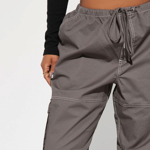 Custom Logo Men's Clothing Women Cargo Jogger Pants Plus Size Sweatpants for Women High Waisted Baggy Jogger Ladies Cargo Pants - Product Image 4