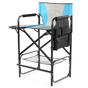 4 Sedie da Campeggio Portatili con Portabicchieri Integrati e Tavolino Laterale - Altezza 79 cm e Altezza Bar - Product Image 5
