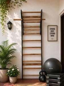 Swedish <b>Ladder</b> Wall Mounted Wooden Gymnastics <b>Ladder</b> Home Fitness Parallel Bars Indoor Training Rack Home Gym Wall <b>Ladder</b> - Product Image 4