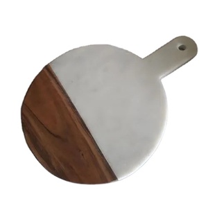 Venta de diseño americano, tabla de cortar de Pizza de madera de mármol redonda con mango, tabla de cortar de queso, tabla de cortar superior, plato de Pizza - Product Image 1