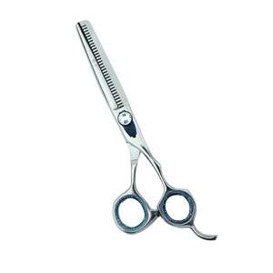 Ciseaux de barbier professionnels pour droitiers de 6,5 pouces, 32 dents, acier inoxydable tranchant, lame de rasoir, manche moyen, pour la coupe de cheveux - Product Image 1