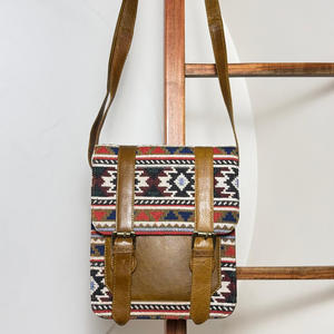 Handmade Kilim Leather Jacquard <b>Fabric</b> Crossbody Shoulder Bag High Quality Genuine Leather Ethnic Bag Vintage Handbag for Women - Product Image 4