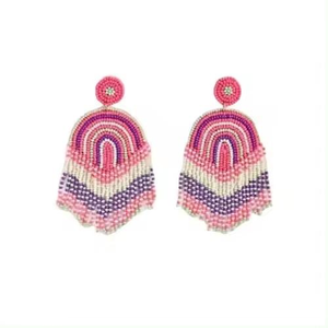 Pendientes Clásicos de Moda Hechos a Mano de Algodón Ligero con Diseño de Mariposa, Bordado de Cuentas y Cristales Personalizados, Accesorios de Moda - Product Image 4