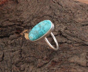 925 Sterling <b>Silver</b> Bezel Setting Turquoise Brilliant Cut Handmade Classic Boho Dainty <b>Solitaire</b> <b>Ring</b> Certified Wedding Party - Product Image 3