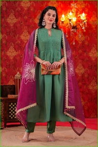 Conjunto de Kurta Angoori con Dupatta de Organza - Product Image 2