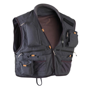 Chaleco de Pesca Transpirable para Hombre con Múltiples Bolsillos y Cierre de Cremallera, Ropa de Verano para Exteriores, Estilo Casual, Negro - Product Image 1