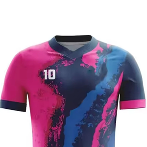 Custom Sublimation Jersey Unisex Summer Elastic Waist Short Sleeve Breathable Quick Dry 100% Polyester Soccer Football Baseball - Product Image 5