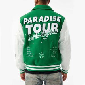 Blouson universitaire personnalisé pour homme à col montant, coupe ample et décontractée en polyester, service OEM, style baseball pour homme - Product Image 3