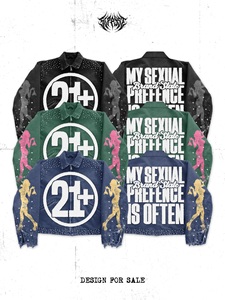 Chaqueta Vaquera TIPSY con Estampado Urbano para Hombre, Cierre de Cremallera, Cuello Camisero, Corte Regular, Estilo Otoñal - Product Image 1