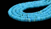 Perles Heishi facettées en turquoise 100% naturelle, 6-7 mm, 16 pouces, taille du trou 0,40 mm, Indian Gem Store, pour bracelet et collier