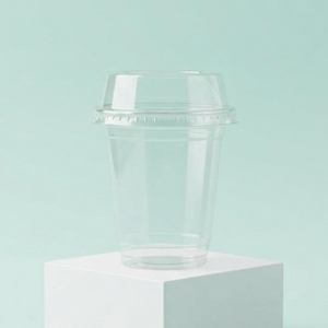 Transparent PP Round <b>Plastic</b> <b>Cup</b> with Lid for Beverage Juice Tea Coffee 16-22oz 95mm Single Wall - Product Image 1