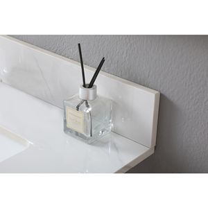 Lavabo da bagno in ceramica da 31 pollici Montary con piano in pietra, installazione sottopiano, foro singolo per rubinetto, con backsplash in Carrara Gold - Product Image 3