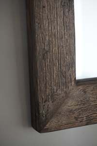 Miroir de salle de bain rustique en chêne ancien, grand miroir mural rectangulaire avec cadre en bois, 134 cm x 65 cm, verre clair, décoration pour couloir et salon - Product Image 3
