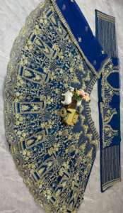 Elegante Lehenga Choli de Red Suave de Primera Calidad, Estilo Indio-Pakistaní, Largo hasta el Suelo, para Bodas, Tradicional, con Lentejuelas para Mujer - Product Image 2