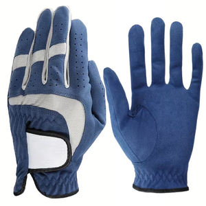 Gants de golf pour adultes, couleur bleue, avec protection UV, en cuir, pour une adhérence supérieure et pour l'entraînement - Product Image 1