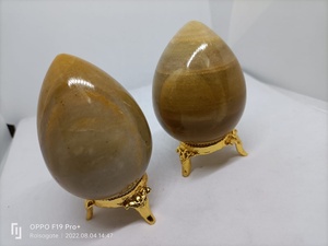 ไข่แจสเปอร์สีเหลืองธรรมชาติขัดเงา ขายส่ง ไข่คริสตัล หินตกแต่งสำหรับตกแต่งบ้าน ของสะสม ของขวัญ - Product Image 3