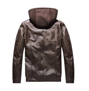 Nuevos Diseños de Chaquetas de Cuero Hechas a Medida, Chaqueta de Cuero Genuino Marrón a la Moda con Capucha, Chaqueta de Invierno para Hombre CP-MLJ-15 - Product Image 2