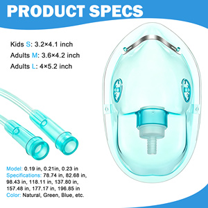 <span class=keywords><strong>Masque</strong></span> à oxygène médical pour adultes et enfants de marque OEM avec tube, tailles S-XL, certifié CE ISO, stérilisé à l'oxygène stérile, dispositif médical de classe I - Product Image 2