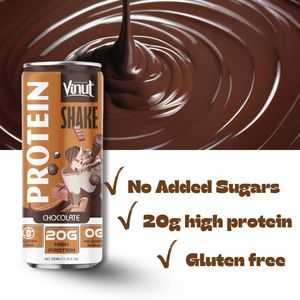 Shake protéiné au chocolat VINUT (Riche en protéines, sans gluten, sans sucre) Marque privée Échantillon gratuit Fabricant vietnamien 24 canettes/plateau - Product Image 2