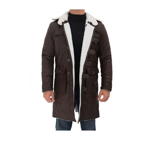 Abrigo de Cuero para Hombre, Cuero Sintético de Alta Calidad, Abrigo Largo Estilo Gabardina, Estilo Moderno, Ajuste Cómodo, Chaqueta de Moda de Invierno para Hombre - Product Image 4