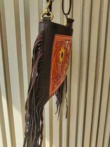 Trending Handcrafted Western Tooling Genuine Floral Pattern Leather Crossbody <b>Boho</b> Vintage Lady Portable Fringe Sling <b>Bag</b> - Product Image 3