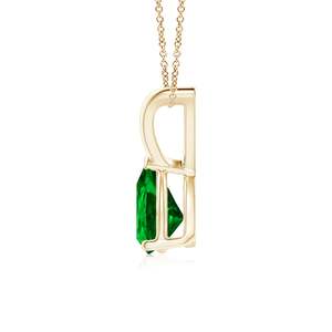 14K <b>Solid</b> <b>Gold</b> Natural Emerald V-Bale Pear-Shaped Solitaire <b>Pendant</b> Wedding Fine Jewellery Anniversary Gift For Her 2026 - Product Image 2