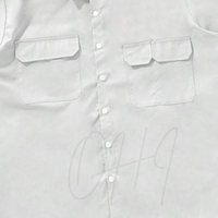 Chemise blanche à manches courtes personnalisable pour homme, 100% coton, logo sur le devant, fabrication OEM/ODM, design tendance avec poche utilitaire