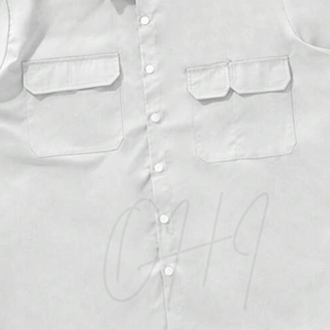 Camisa Blanca Personalizable de Manga Corta para Hombre, 100% Algodón, Logotipo Frontal, Fabricación OEM/ODM, Diseño Moderno con Bolsillo Utilitario - Product Image 6