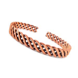 Hammered <b>Copper</b> Cuff <b>Bracelet</b> Manufacturer Supplier Wholesale Handforge Global Impex HGI-66793 Gold Plated Vintage Wedding - Product Image 5