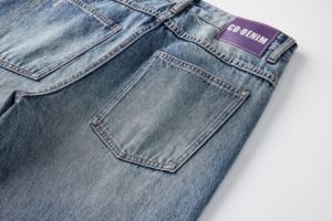 Jeans de Mezclilla de Pierna Ancha para Hombre, Cintura Alta, Lavado a la Piedra, Algodón, Corte Holgado Informal, Estilo Primavera - Product Image 5