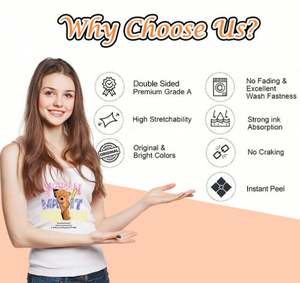 Rollo de Película PET DTF OEM ODM Premium para Transferencia de Calor, Despegue en Caliente/Frío, de una Sola Cara, 60cmx100m, para Impresión de Ropa a Alta Temperatura - Product Image 6