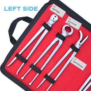 Herramientas de Herrador para el Cuidado de Pezuñas de Caballos con Separador de Pezuñas, Clavador de Clavos, Martillo de Herrador, Herramienta de Extracción, Cepillo de Limpieza, Gancho Recolector y Estuche - Product Image 4