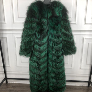 Abrigo de Invierno para Hombre, Grueso y Cálido, de Piel Auténtica, Chaqueta Bomber de Piel de Zorro Negro, OEM de Lujo - Product Image 6