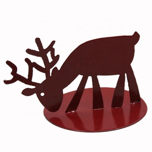 เหล็กเคลือบด้วยผงสีแดงรูปกวางเรนเดียร์ตกแต่งเทศกาลคริสต์มาสทำด้วยมือสไตล์โมเดิร์น - Product Image 1