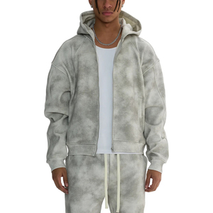 Sudadera con Capucha Beige para Hombre, Talla Grande, 100% Algodón, Tejido de Felpa Transpirable, Bolsillo Frontal, Estilo Vanguardista de Invierno - Product Image 5