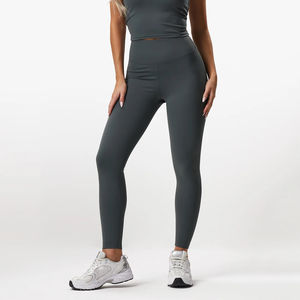 Shorts Deportivos de Cintura Alta con Compresión para Mujer, Color Sólido, Leggings de Fitness, Largos, Sin Costuras, Spandex/Nylon, Personalizados para Yoga - Product Image 5