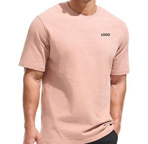 เสื้อยืดคอกลมแขนสั้นผู้ชาย ผ้าฝ้าย 100% แบบถัก ทอเรียบ สวมใส่สบายๆ รับสกรีนโลโก้ - Product Image 3