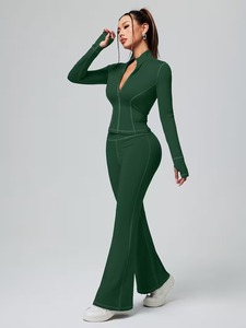Women Summer Slim-Fit Yoga Jumpsuit Circular Knit Minimalist Bra Tummy Flattening Breathable Lightweight Eco-Friendly Yoga - Product Image 2
