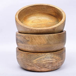 Juego de 4 tazones pequeños de madera de acacia, hechos a mano, ecológicos, duraderos, para servir nueces, salsas y decoración de cocina. - Product Image 6