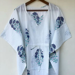 Vestido Kaftán Casual de Verano sin Mangas con Estampado Floral Tropical Digital, de Algodón, para Mujer, Islas del Pacífico Asiático, Disponible en 10 Tallas - Product Image 1